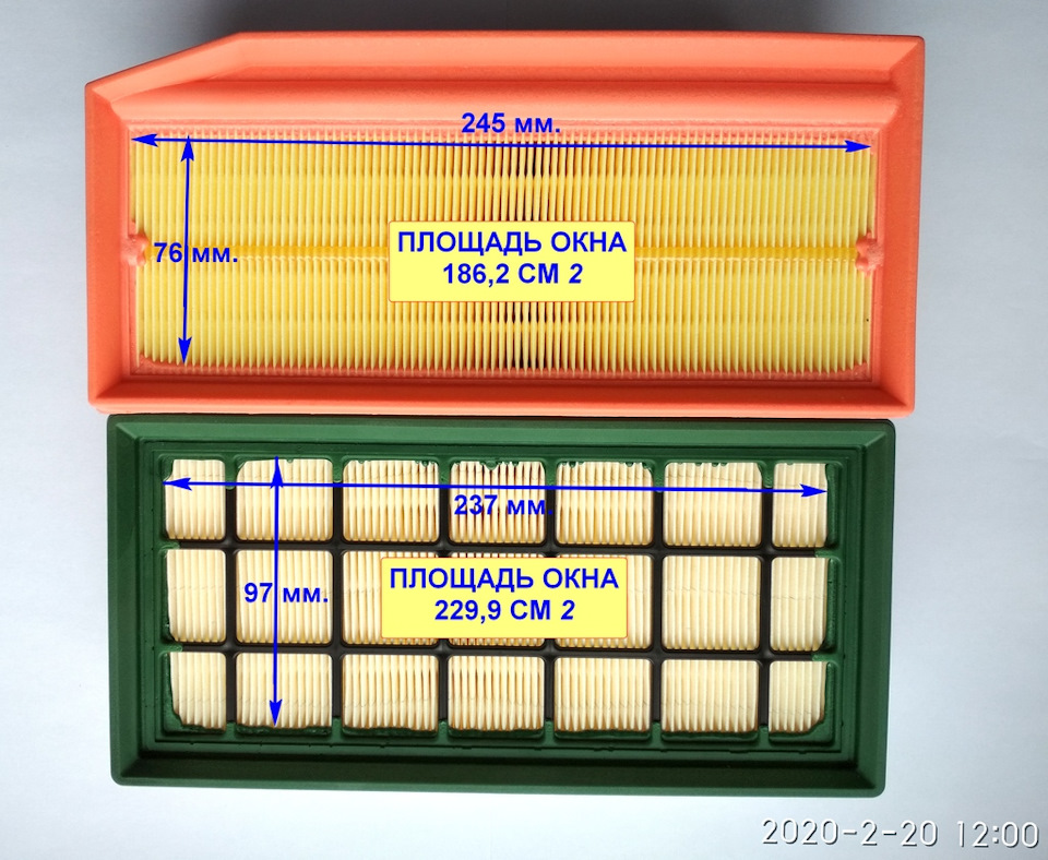 Корпус воздушного фильтра под установку фильтров LADA 8450033130 (лучшее прилегание и площадь) для F4R 2.0 рестайлинг (доработанный 8450031940)