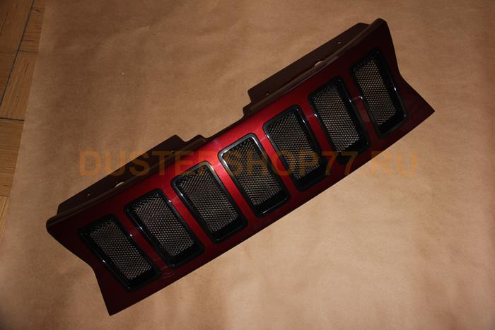 Решетка радиатора верхняя Cherokee с черными вставками (Красный Тореадор)