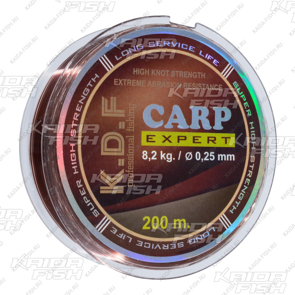 Монолеска KDF Carp Expert 0,25 мм, 200 метров, 8,2 кг